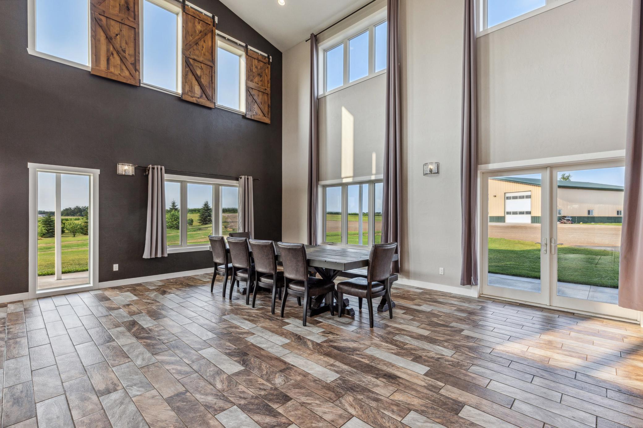 Dining Room w/ cathedral ceiling