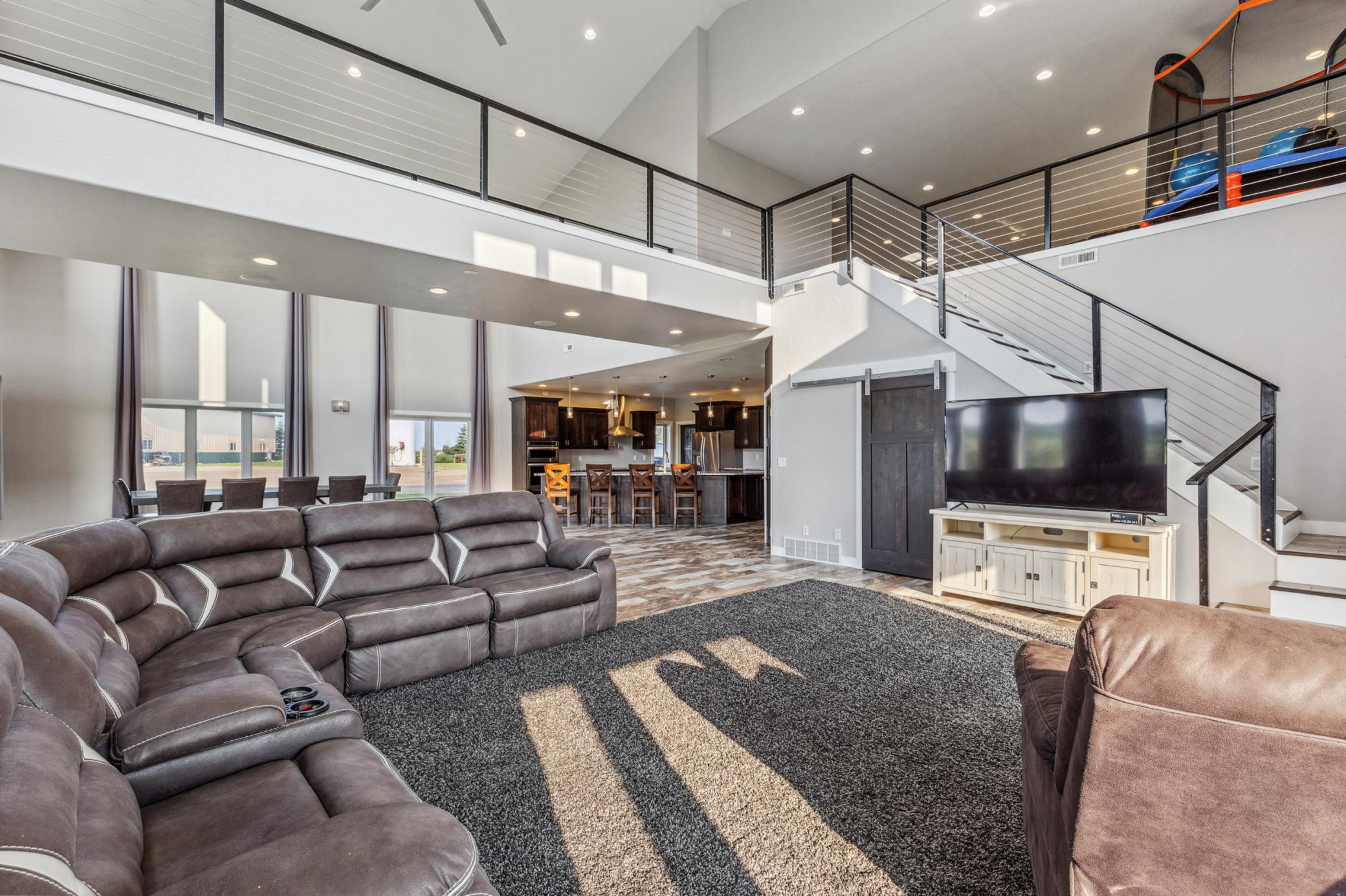 Living Room w/ catwalk above