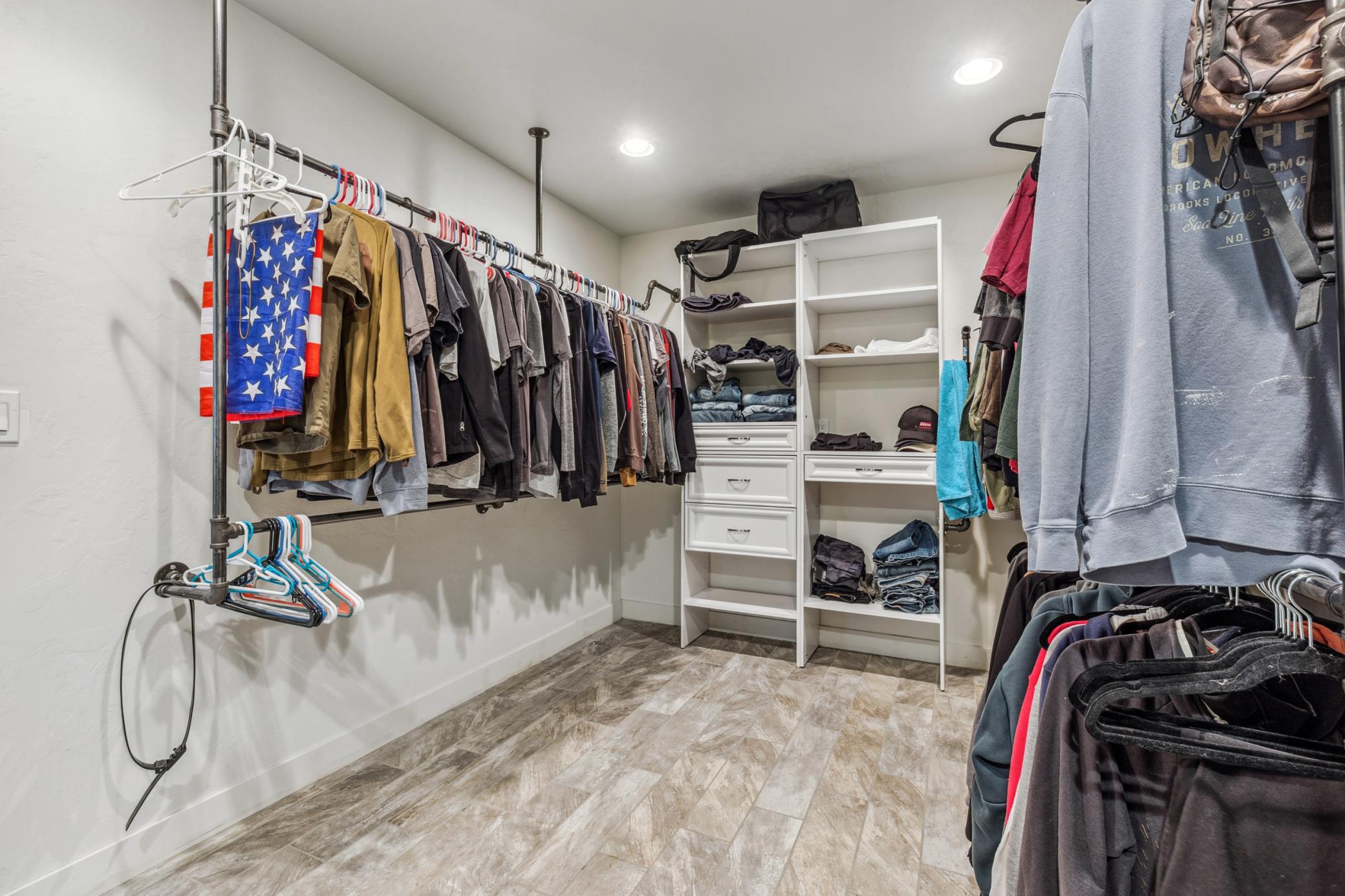 Spacious walk-in closet