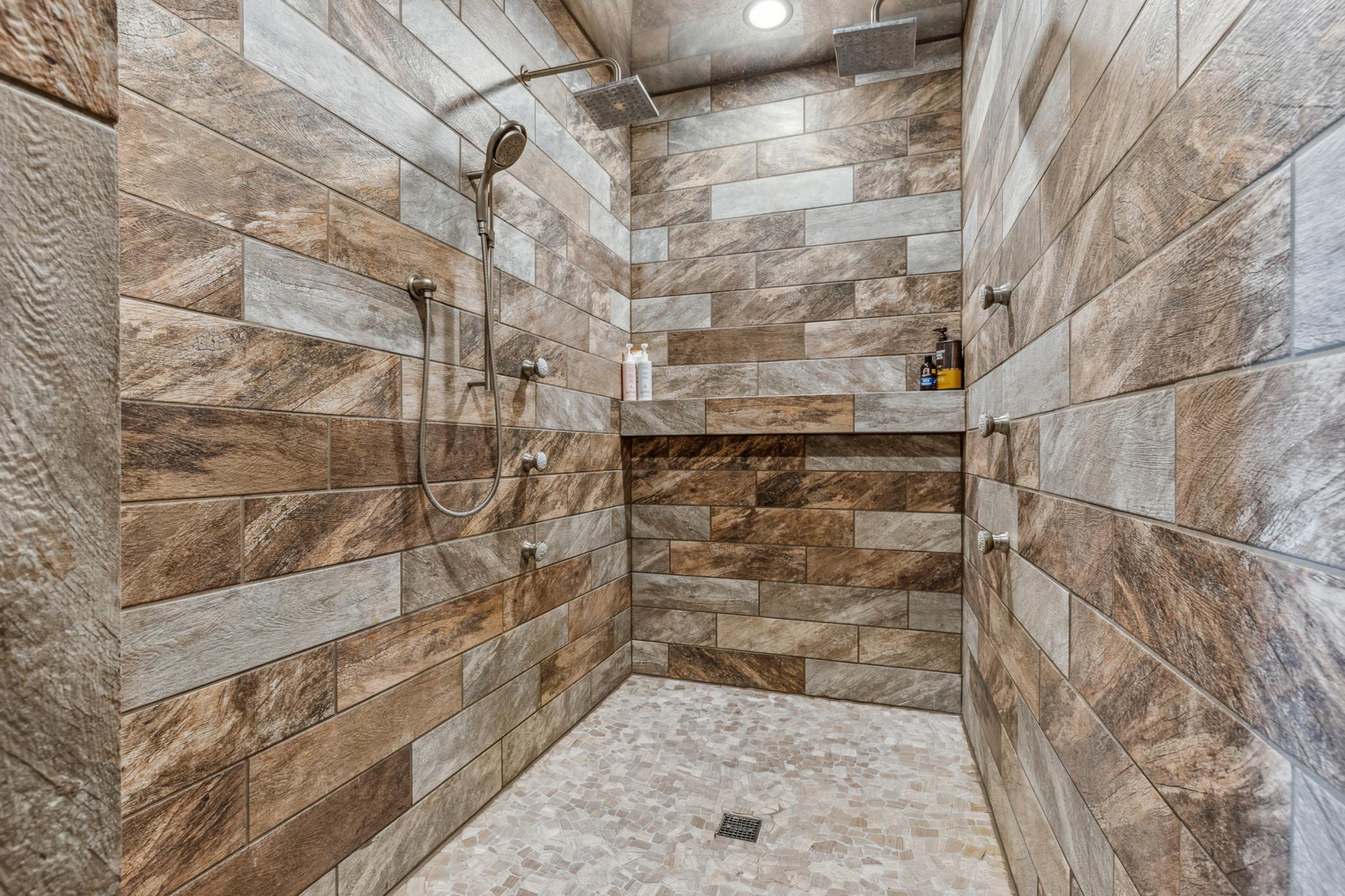 Primary walk-in shower