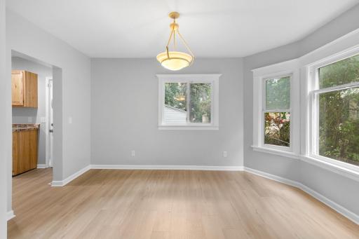 Formal Dining Area with large bay window.