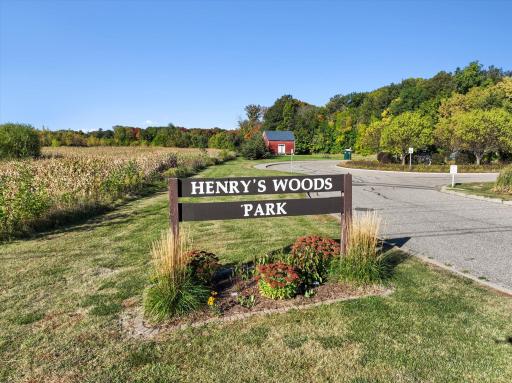 Henry woods park, 2 minutes away, 45 acres for exploration.