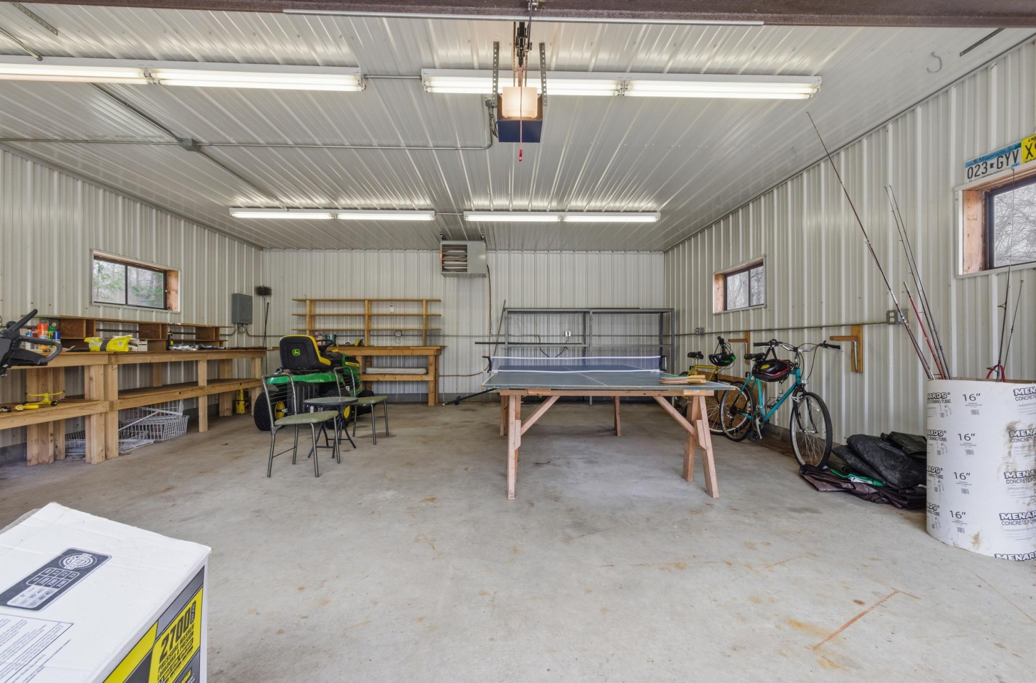 Heated detached garage