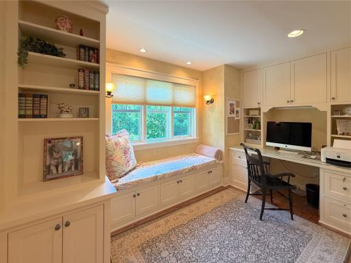 Have a dedicated space to stay organized or work from home with the upper level office complete with a cozy window seat.