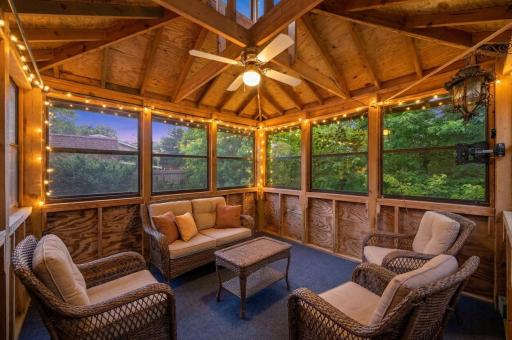 Virtually staged 3 season porch interior