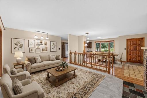 Virtually staged living room.