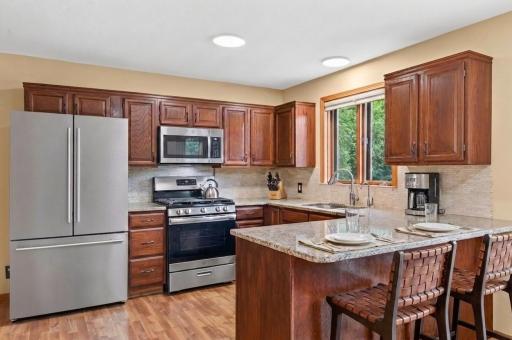 Virtually staged kitchen.