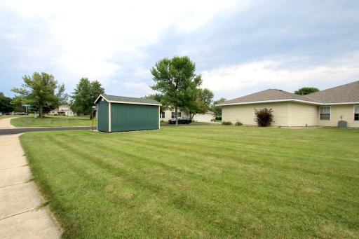 Spacious yard because you're on the end of the street gives you more room to enjoy yard games or have outdoor get togethers with family and friends.