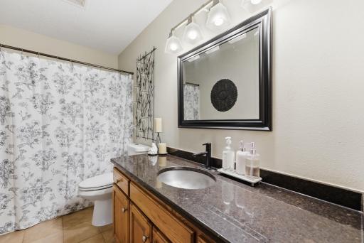 Shared, full, upper level bathroom.