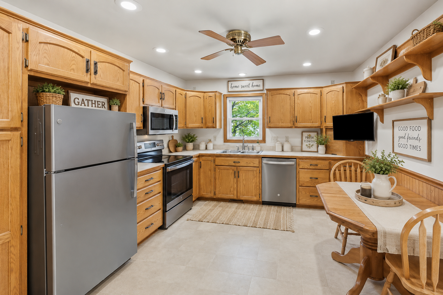 Cozy Kitchen Virtually Staged