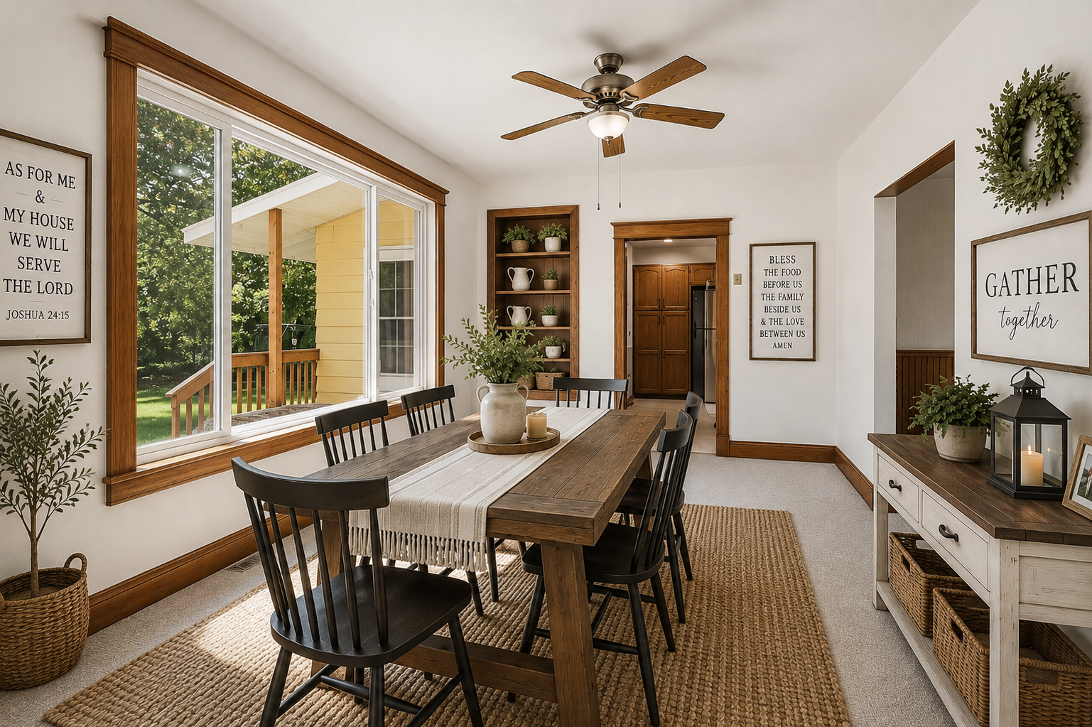 Sunlit Dining Room Virtually Staged