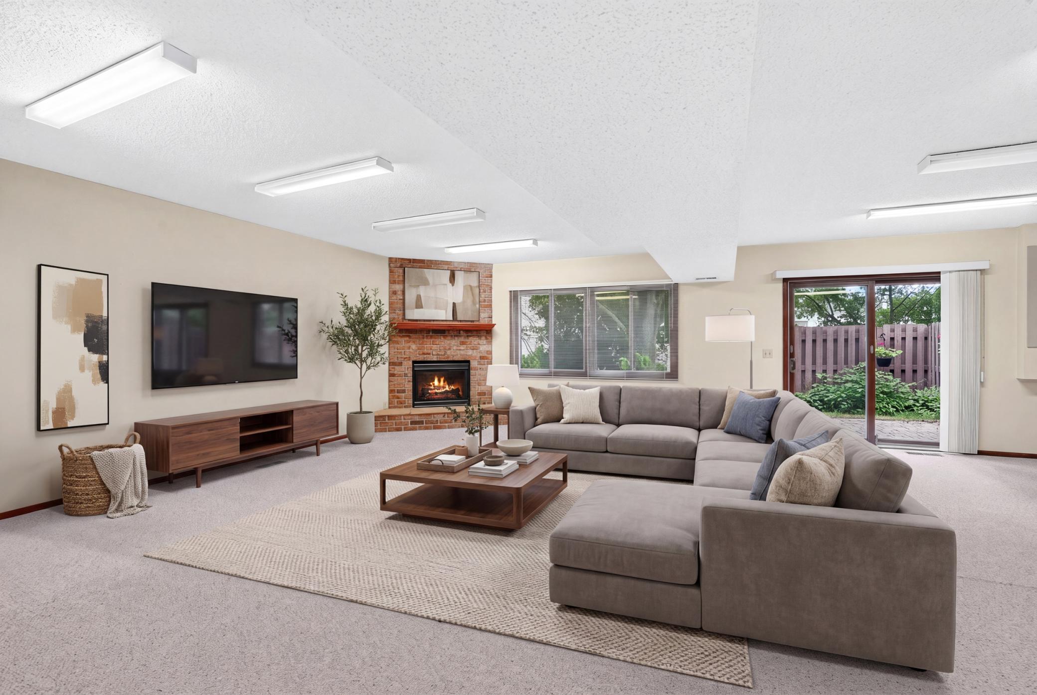 Lower level virtually staged