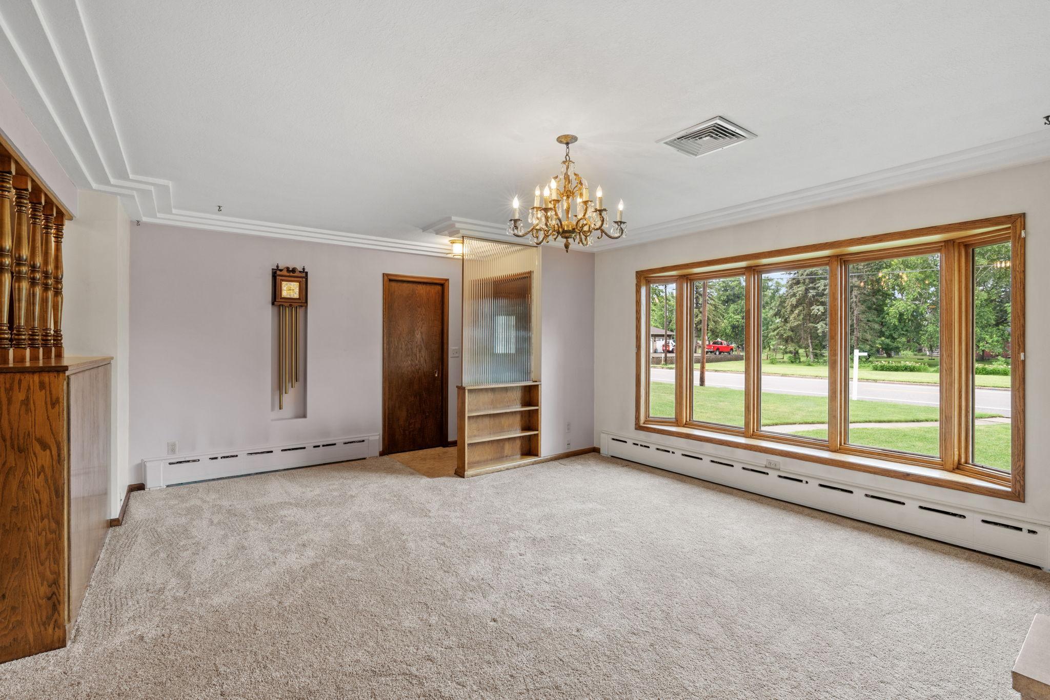 large windows in living room