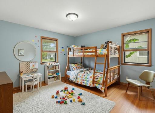Virtually staged 2nd bedroom