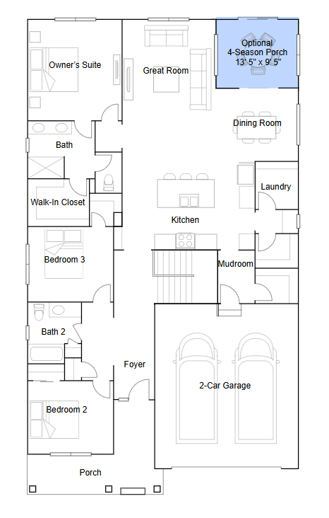 Birmingham main level floorplan