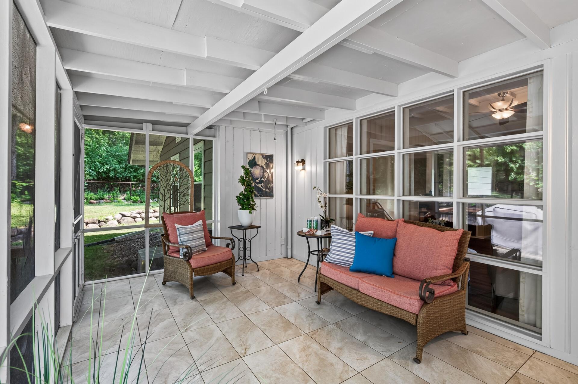 Three Season Porch with furnishings