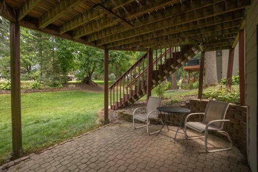 Paver patio under the deck