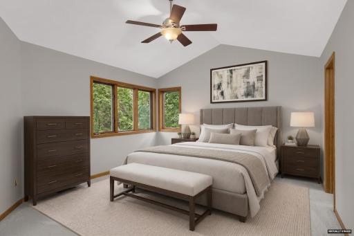Primary bedroom - virtually staged