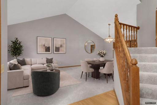 Living & dining room - virtually staged