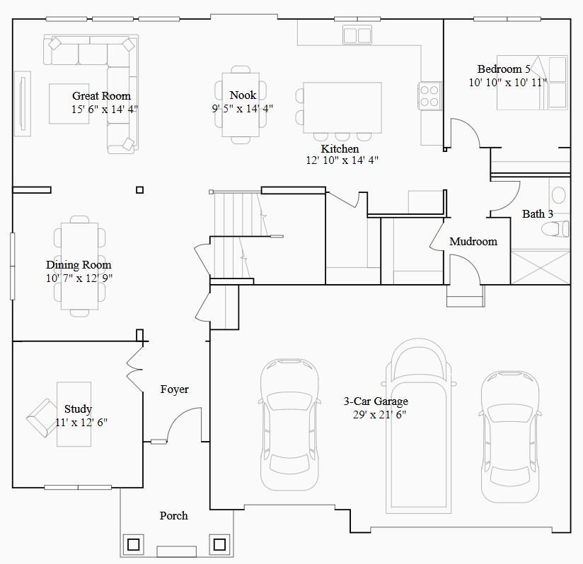 Itasca main level floorplan.