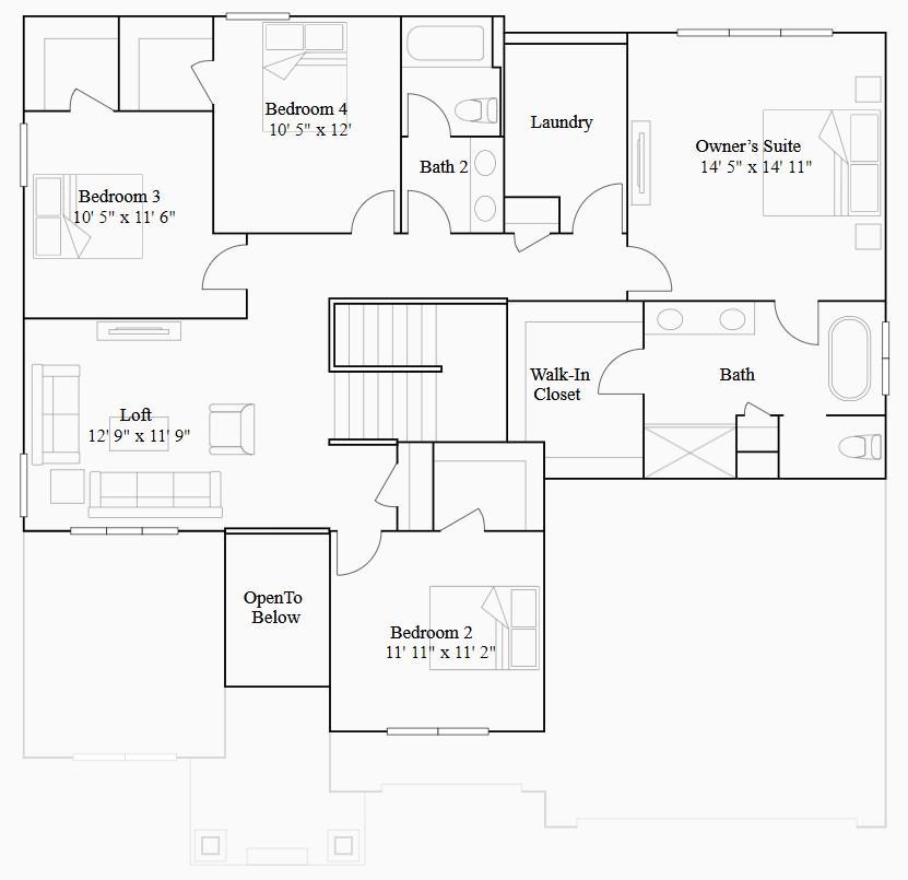 Itasca upper level floorplan.