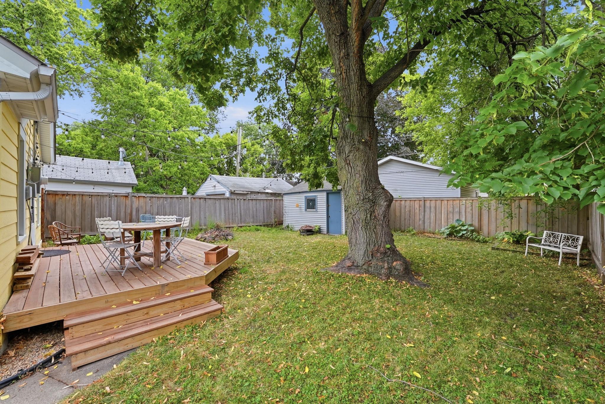 Fully fenced, private backyard.
