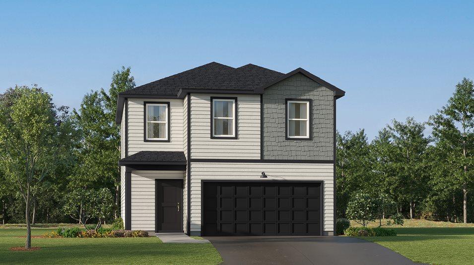 (Exterior rendering, actual home's finishes will vary.)
