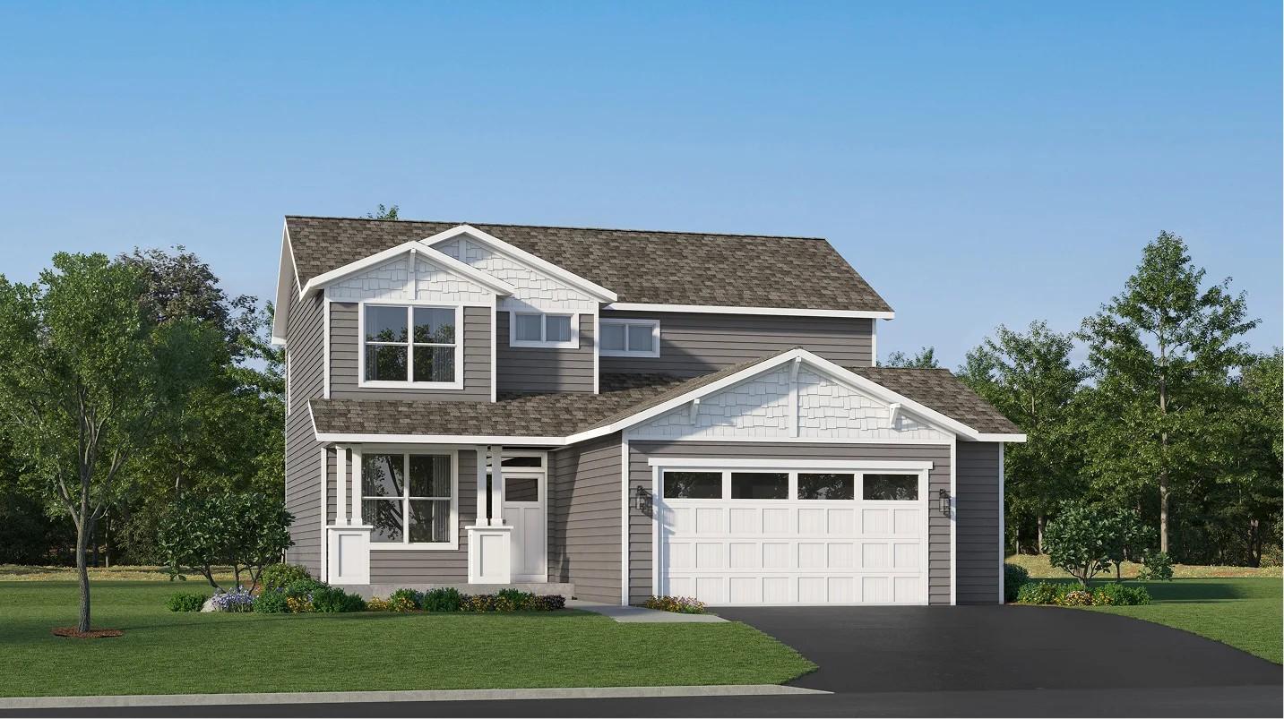 (Exterior rendering, actual home's finishes will vary.)