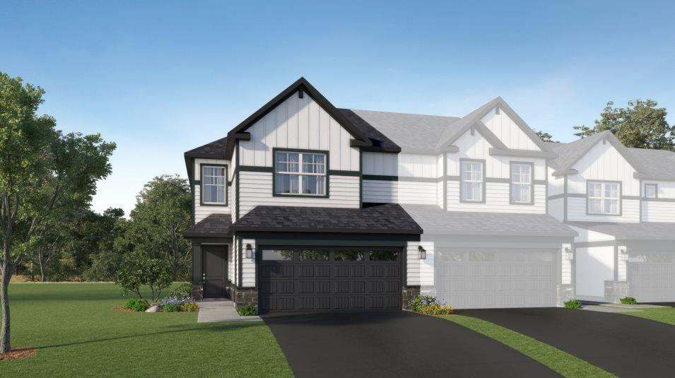 (Exterior rendering, actual home's finishes will vary.)