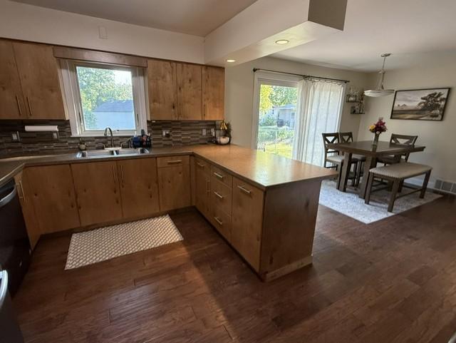 Open to the dining area