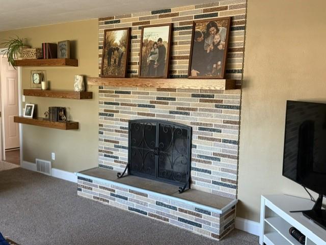Wood burning fireplace