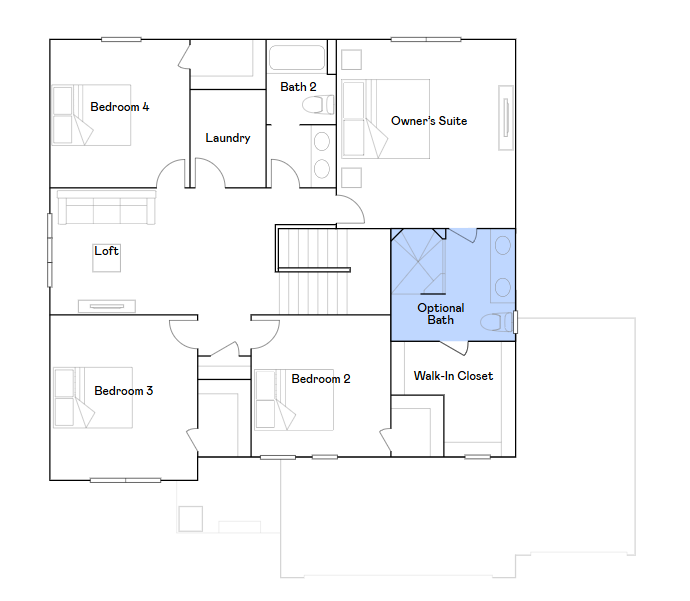 Lewis upper level floorplan