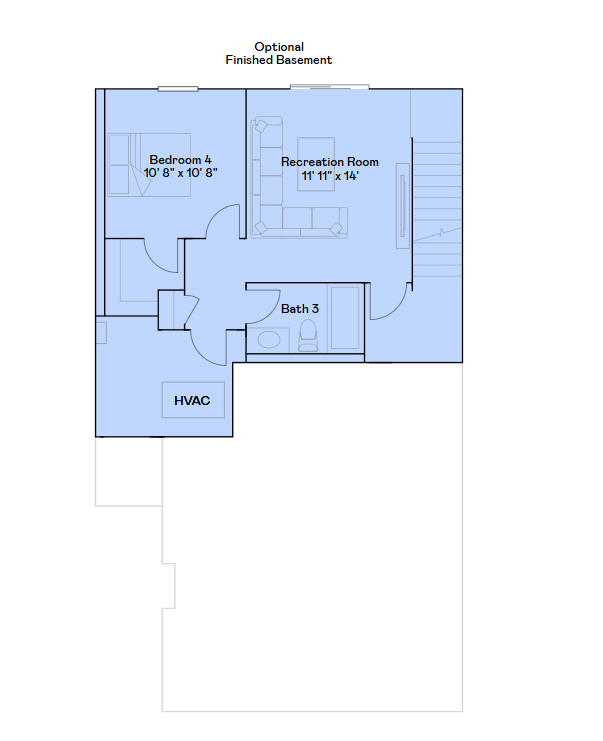 Floorplan of the basement level.