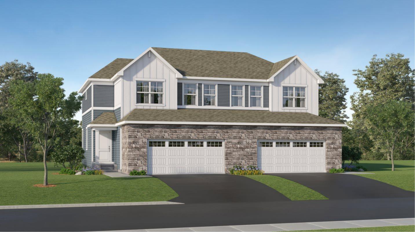(Exterior rendering, actual home's finishes will vary.)