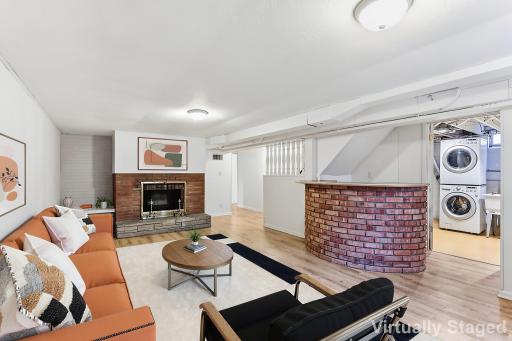 Virtual staging of LL family room, NO WORKING FP. Capped off