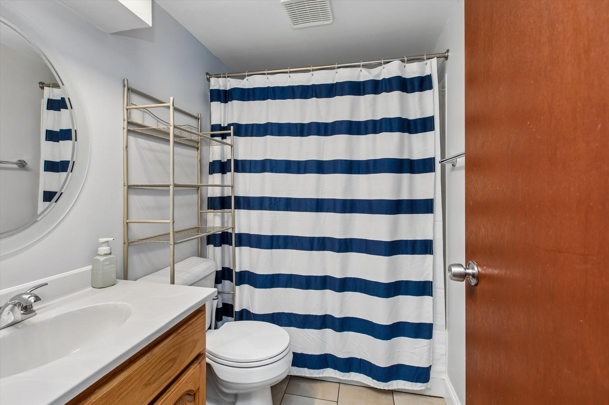 Lower-level full bathroom