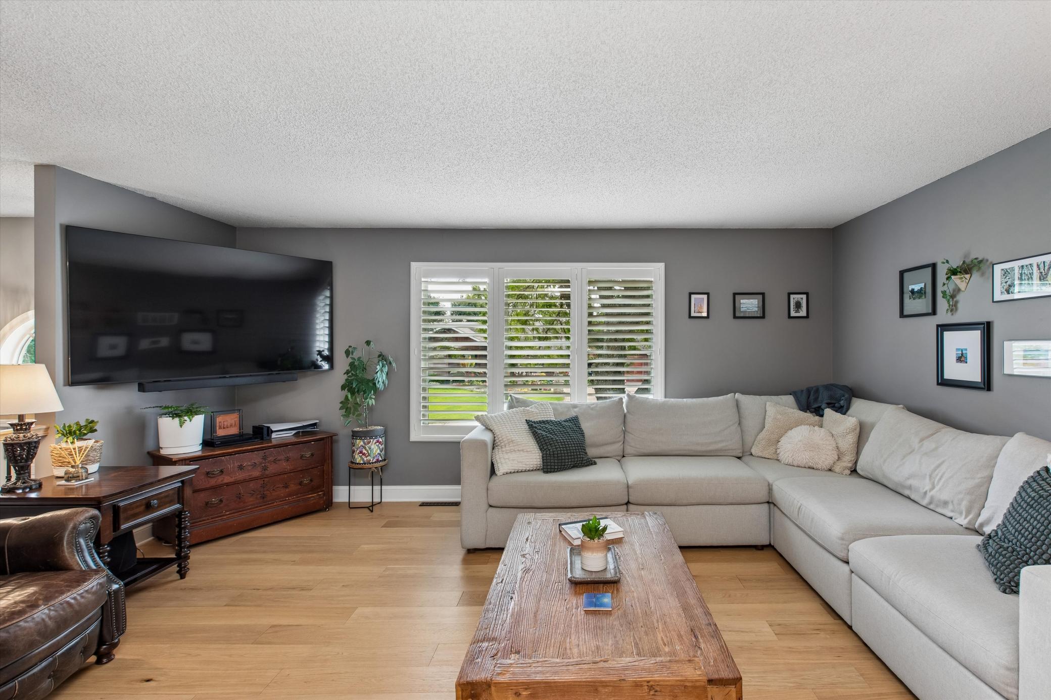 Bright picture window in living room