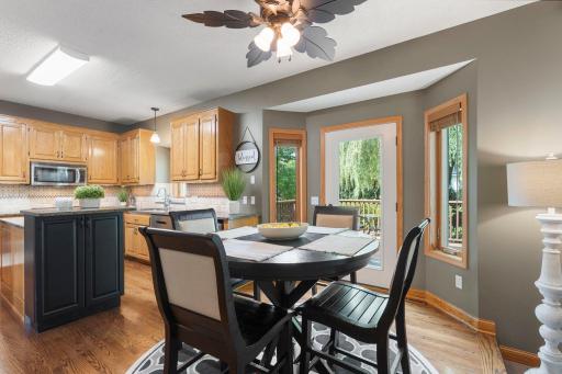 Informal dining area leading to deck