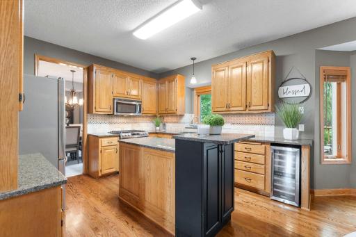 Center Island and wine fridge