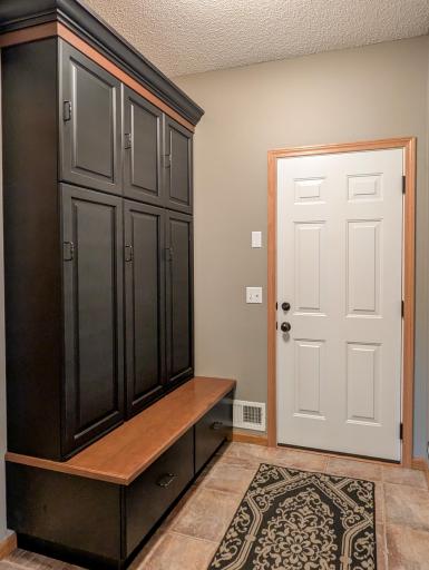Mudroom with lockers off the garage