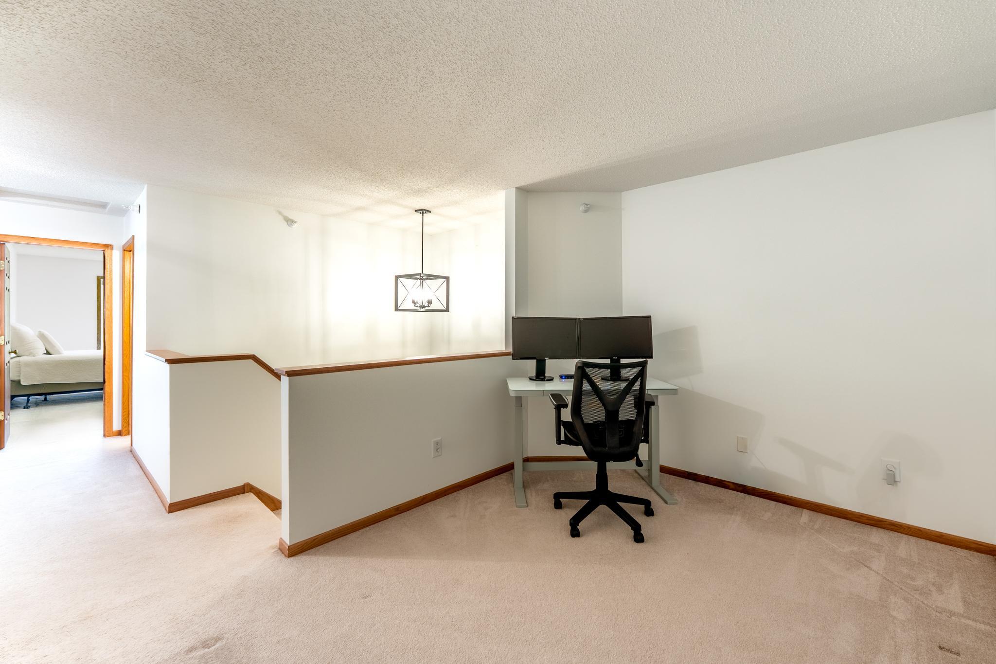 Upstairs has a flex room which is perfect for a home office, craft area or extra family room.