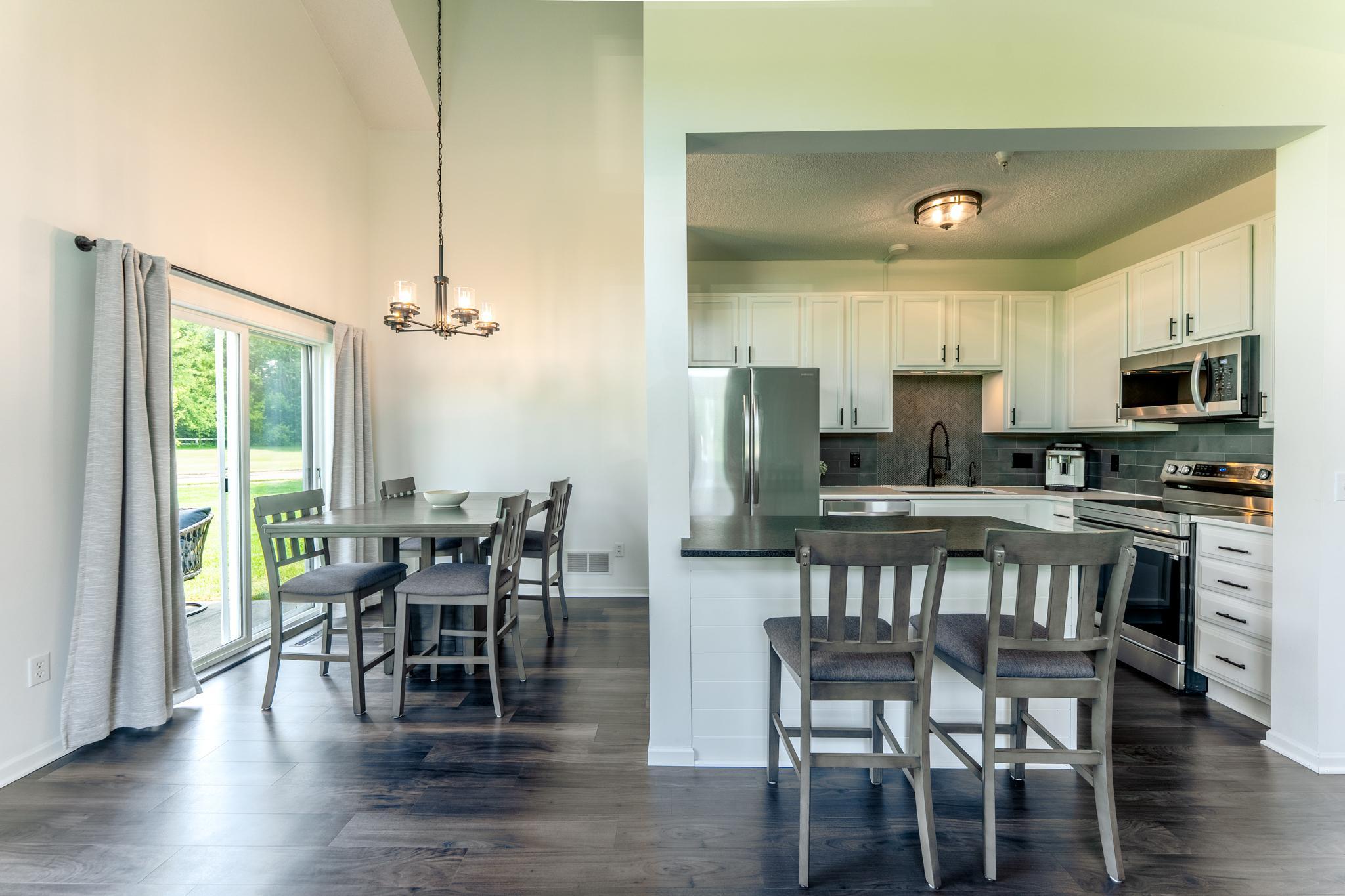 Dining area leads to the patio.