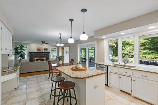 Stainless appliances and Bosch gas range and dishwasher