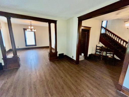 Living room opens to dining room and front entry