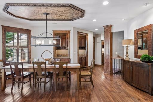 The large formal dining room is complemented by a separate butler’s pantry for elegant entertaining.