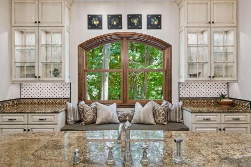 Beautiful views of the private backyard can be enjoyed right from the kitchen.