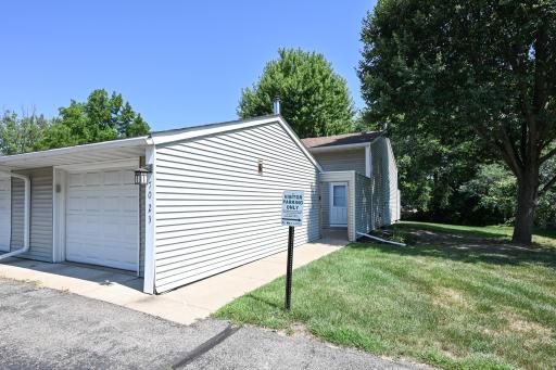 Garage and entryway to the home