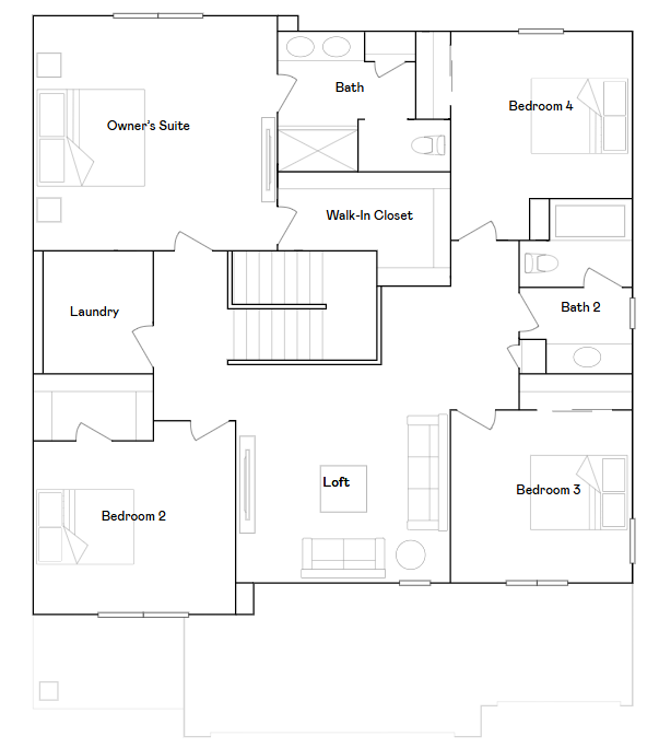 Burnham upper level floorplan
