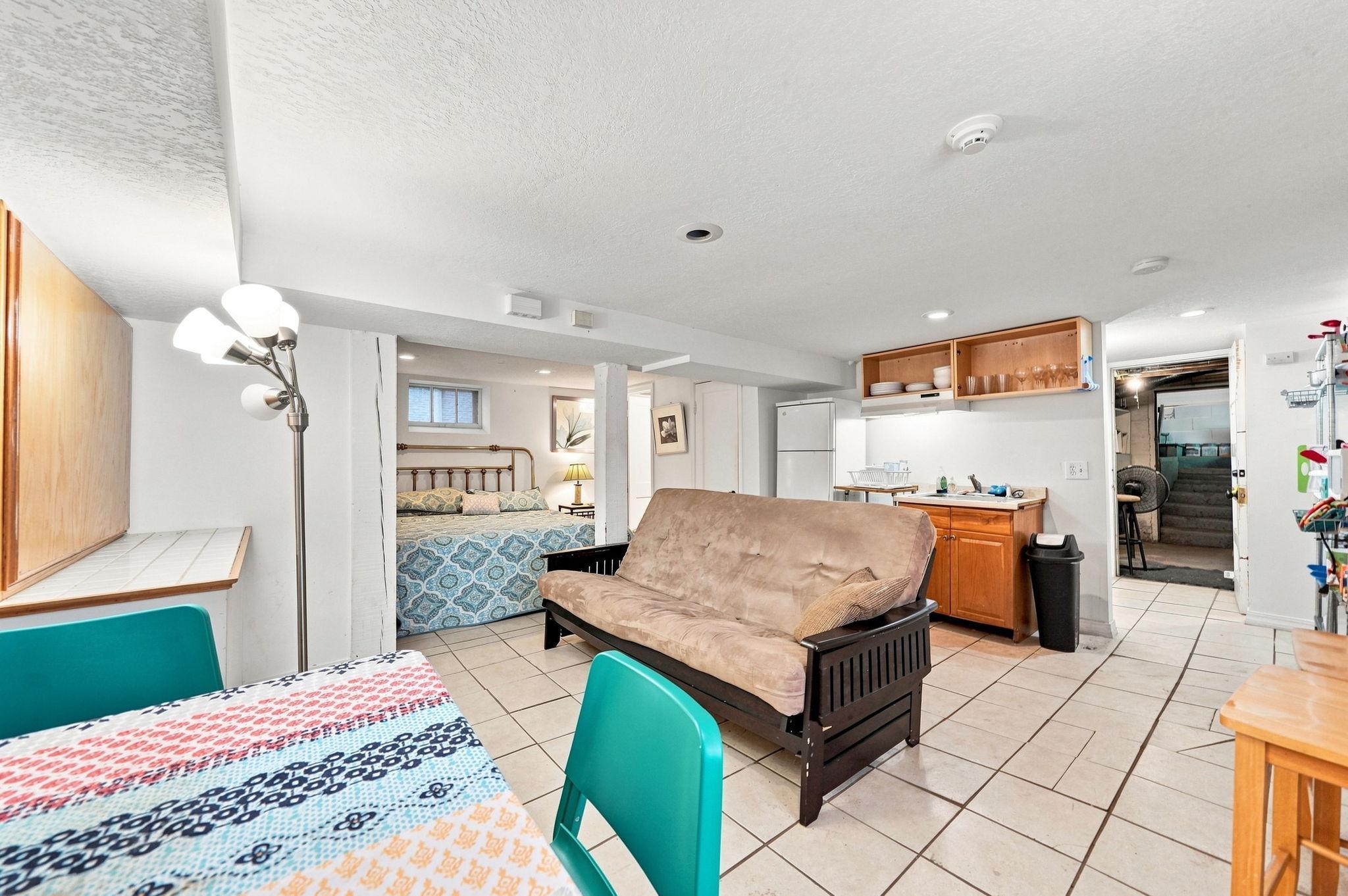 Lower level unit with kitchenette