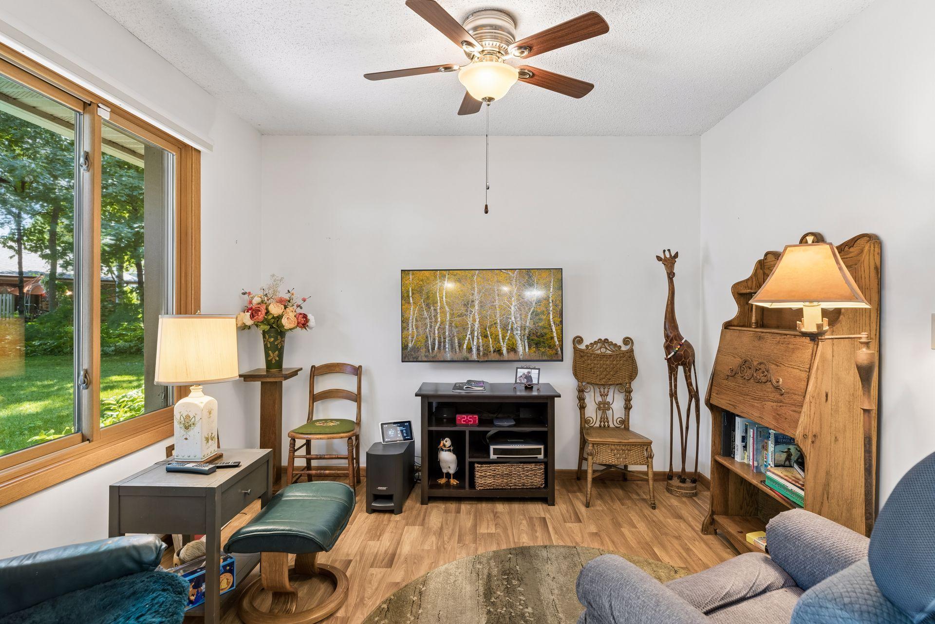 Naturally bright den open from the Living Rm.